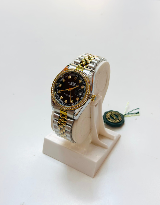 ساعت مچی رولکس ROLEX دور نگین جنس اصلی بند استیل
