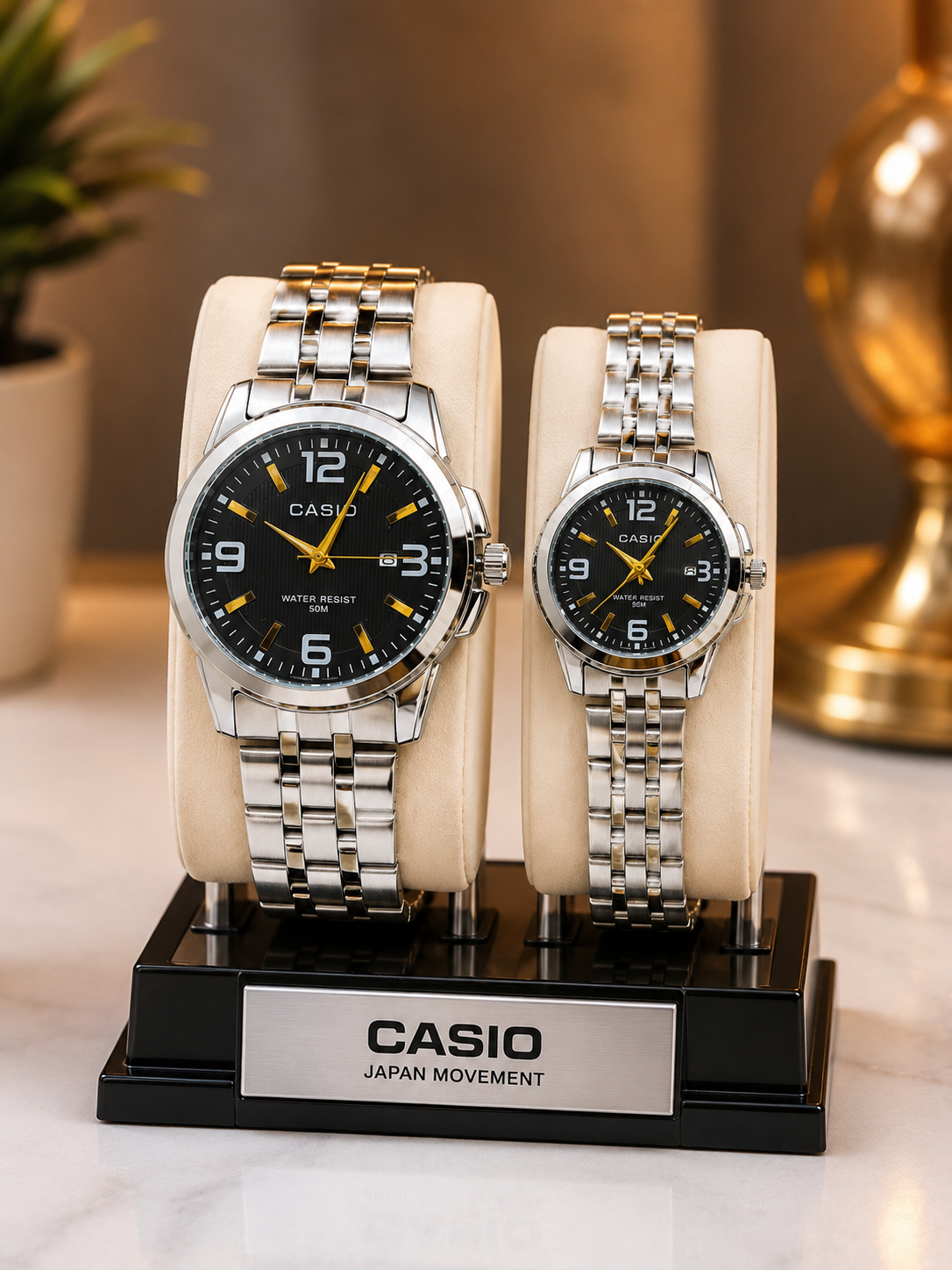 ساعت مچی ست زنانه و مردانه کاسیو CASIO بند استیل