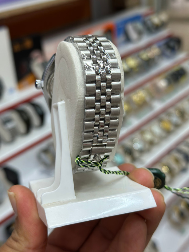 ساعت مچی رولکس ROLEX دور نگین جنس اصلی بند استیل