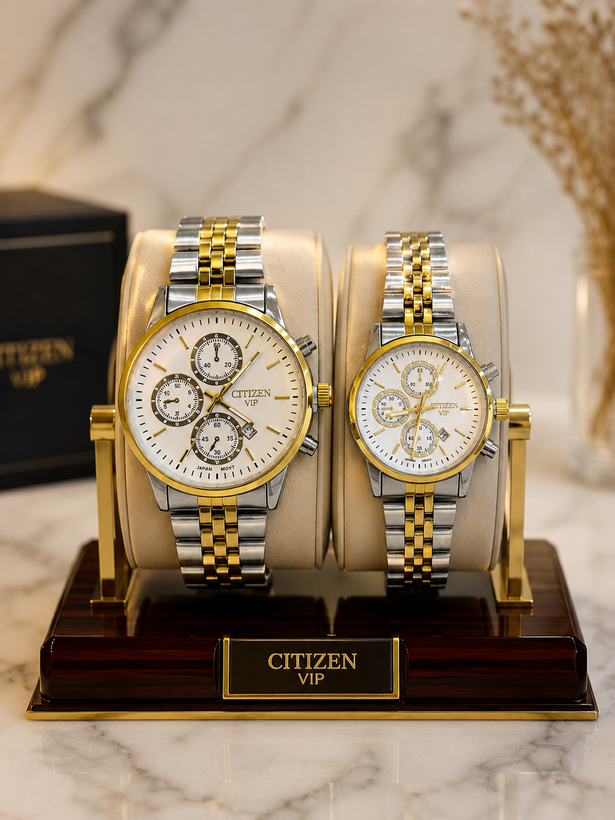 ساعتمچی ست زنانه و مردانه سیتیزن vip CITIZEN بند استیل طرح کرنوگراف