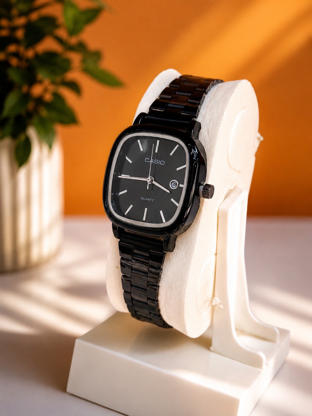 ساعت مچی کاسیو CASIO الدمانی مربع زنانه بند استیل