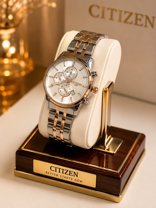 ساعت مچی زنانه CITIZEN VIP بند استیل طرح کرنوگراف