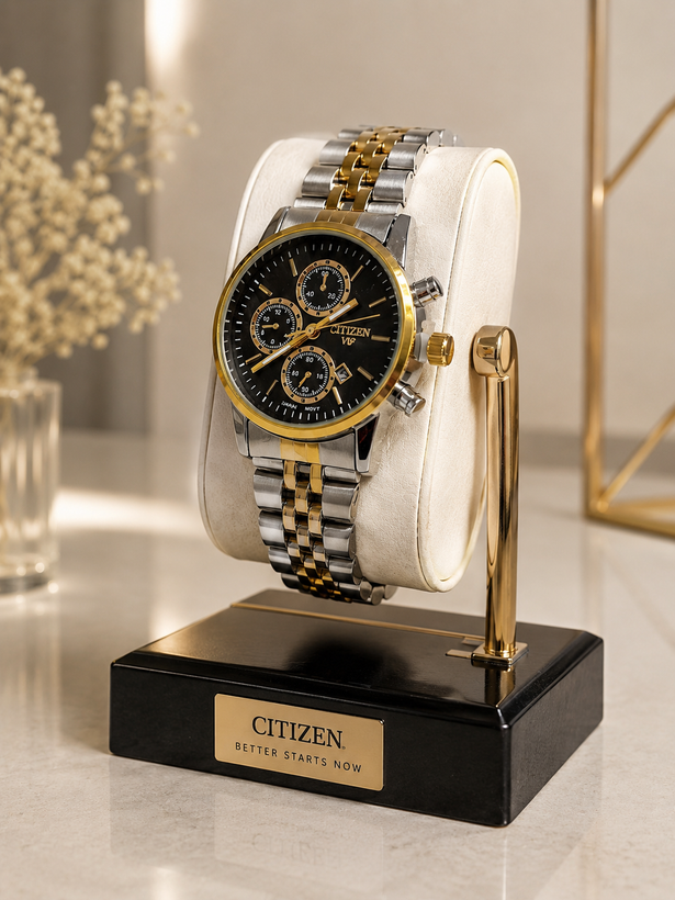 ساعت مچی زنانه CITIZEN VIP بند استیل طرح کرنوگراف