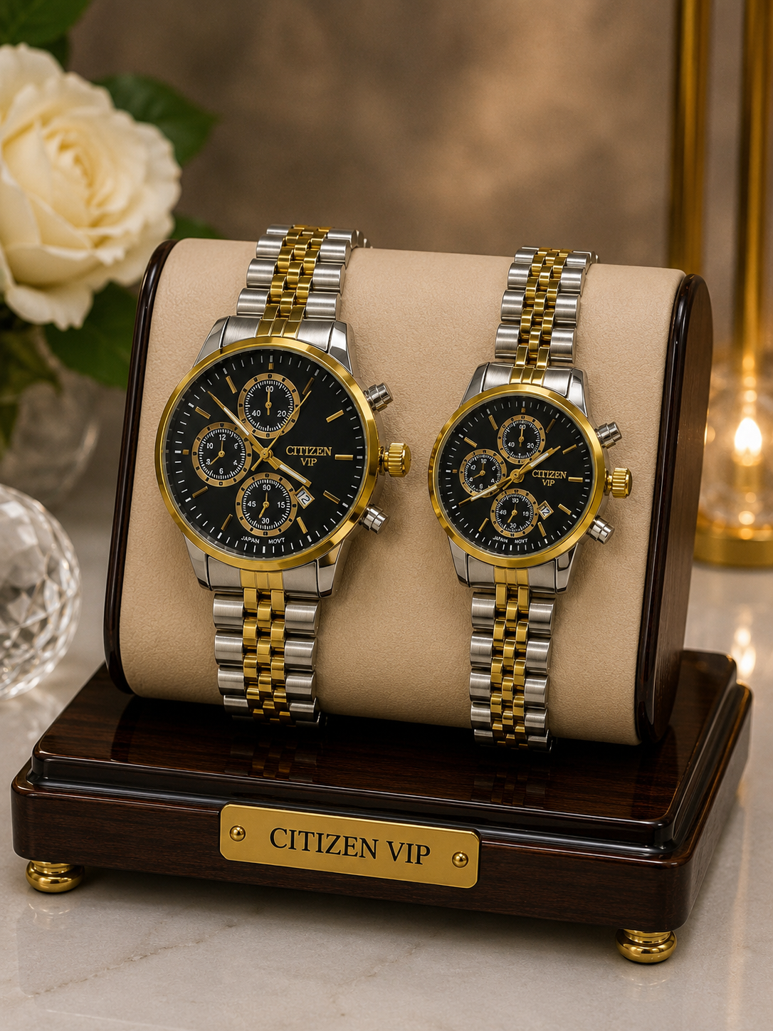 ساعت مچی ست زنانه و مردانه CITIZEN VIP بند استیل