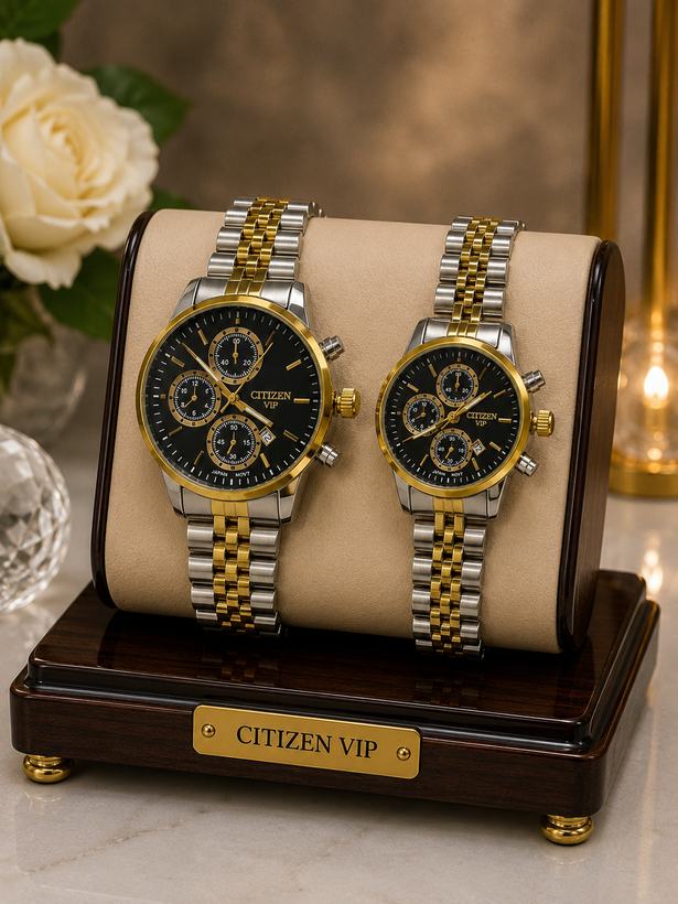 ساعت مچی ست زنانه و مردانه CITIZEN VIP بند استیل