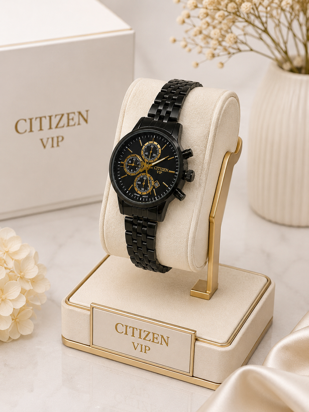 ساعت مچی زنانه CITIZEN VIP بند استیل طرح کرنوگراف