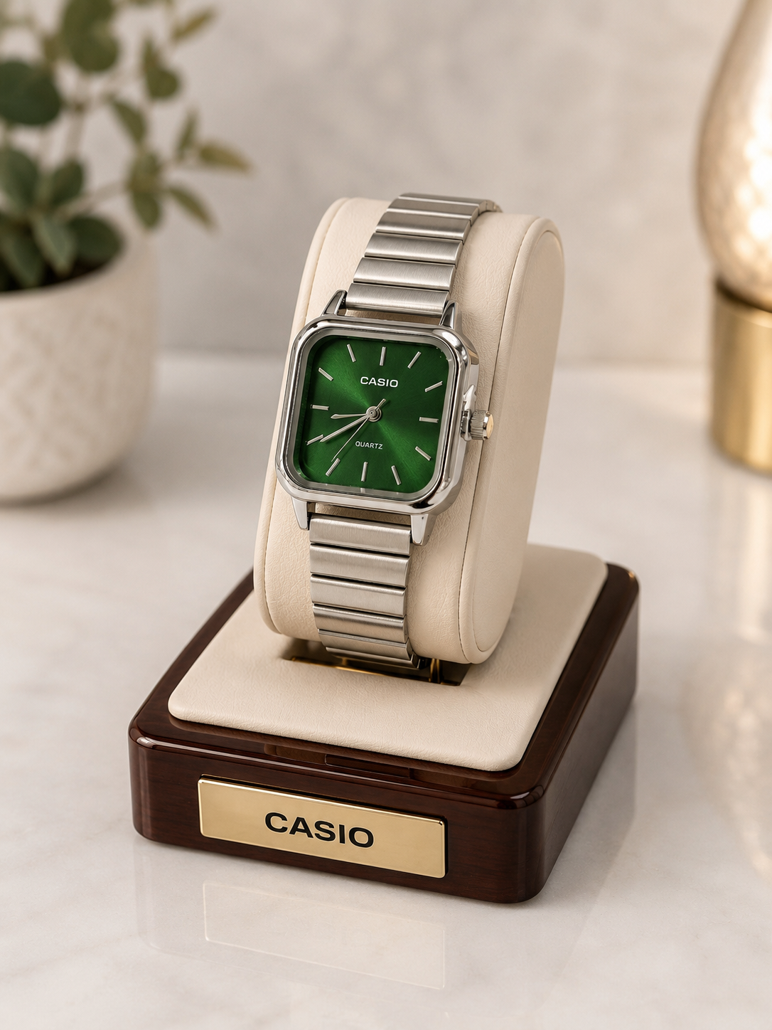 ساعت مچی زنانه کاسیو CASIO مربع بند فلزی ریلی
