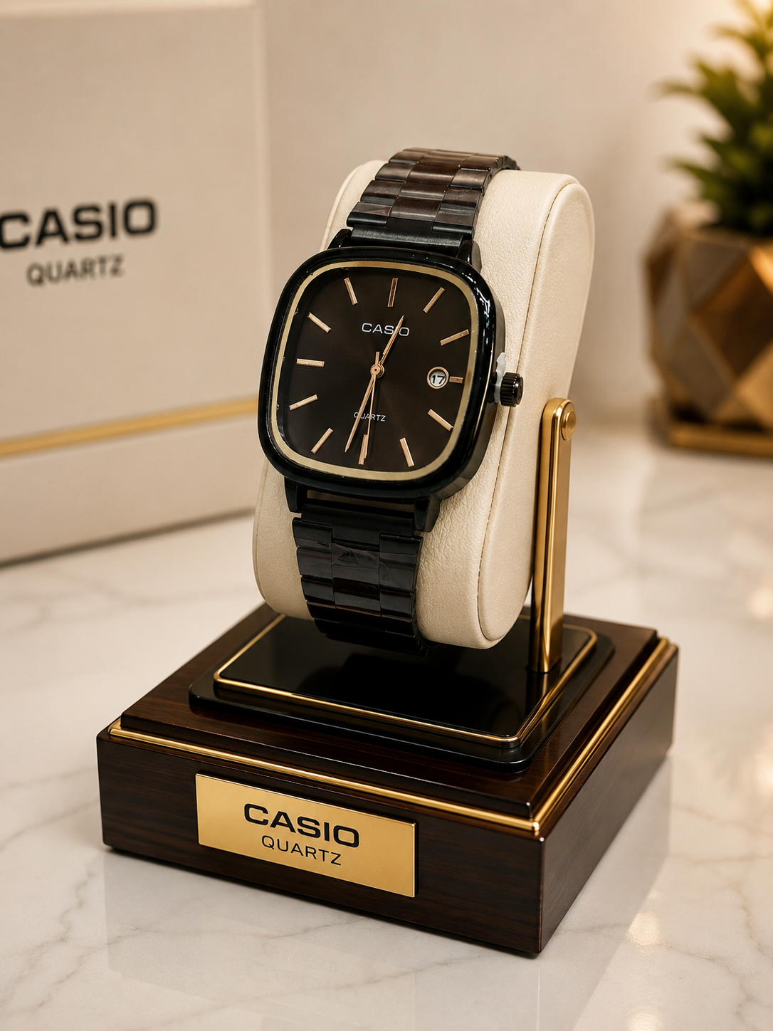 ساعت مچی مردانه کاسیو CASIO الدمانی مربع بند استیل