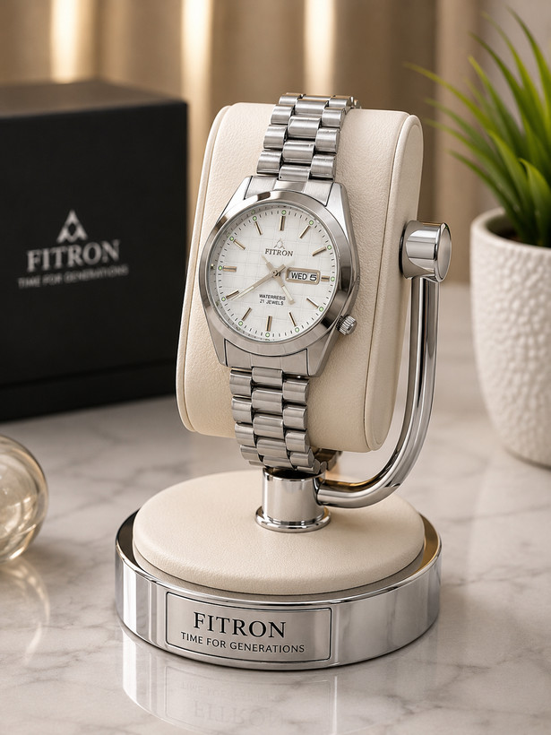 ساعت مچی فیترون FITRON اورجینال مردانه موتور ژاپن اصلی بند استیل