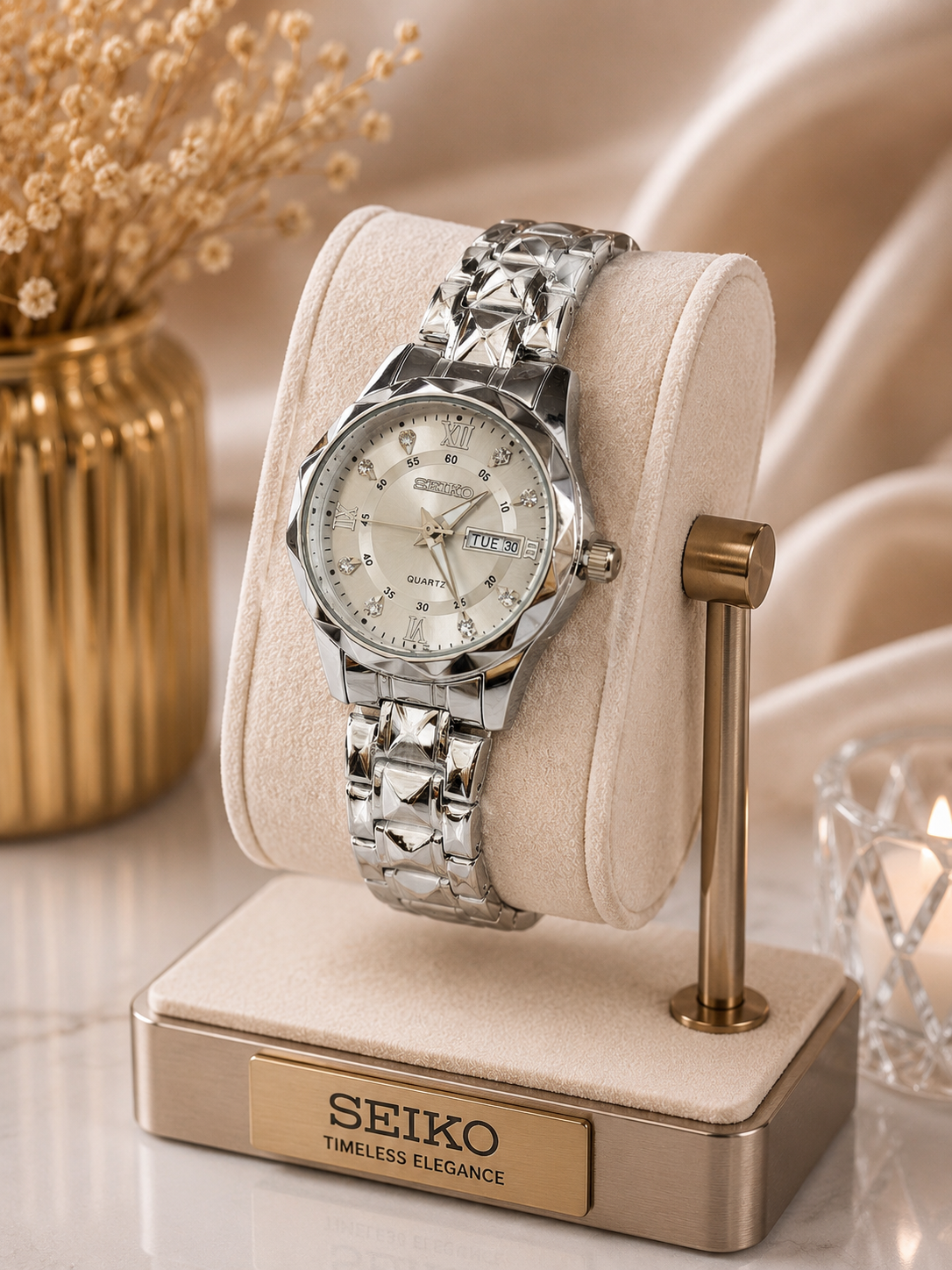 ساعت مچی زنانه سیکو۵ SEIKO بند استیل شیشه تراش