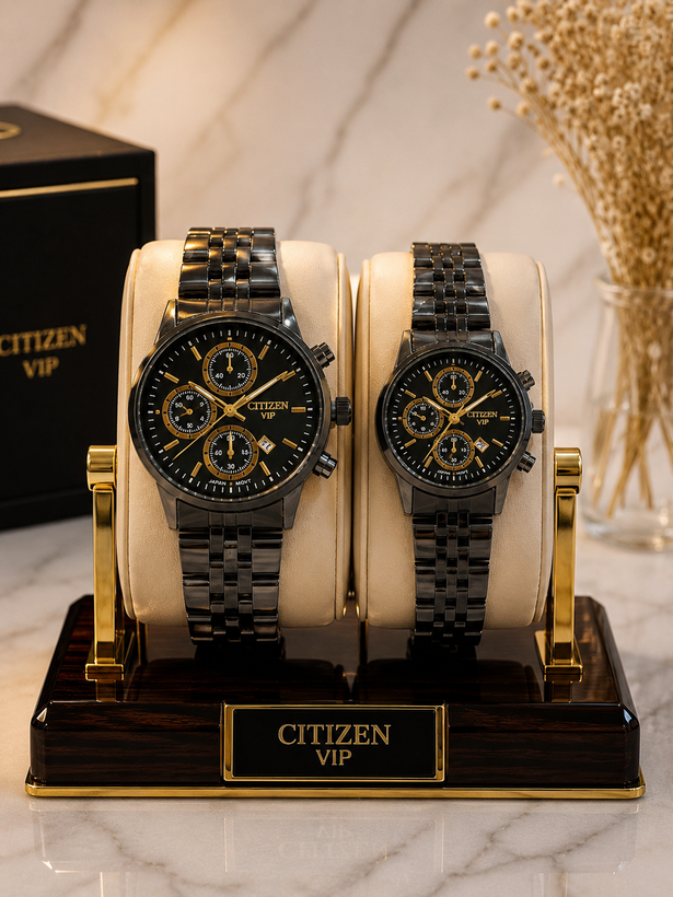 ساعت مچی ست زنانه و مردانه CITIZEN VIP بند استیل