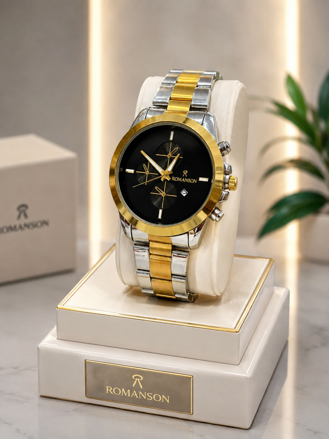 ساعت مچی مردانه رومانسون ROMANSON طرح سه موتور بند استیل