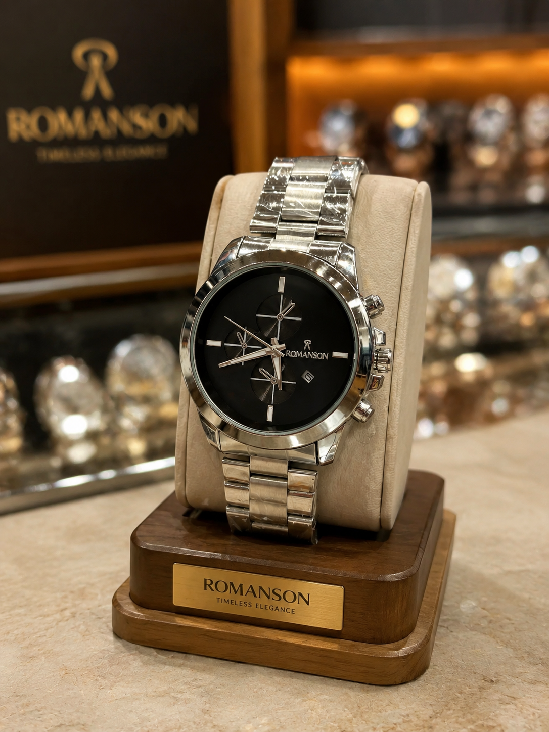 ساعت مچی مردانه رومانسون ROMANSON طرح سه موتور بند استیل