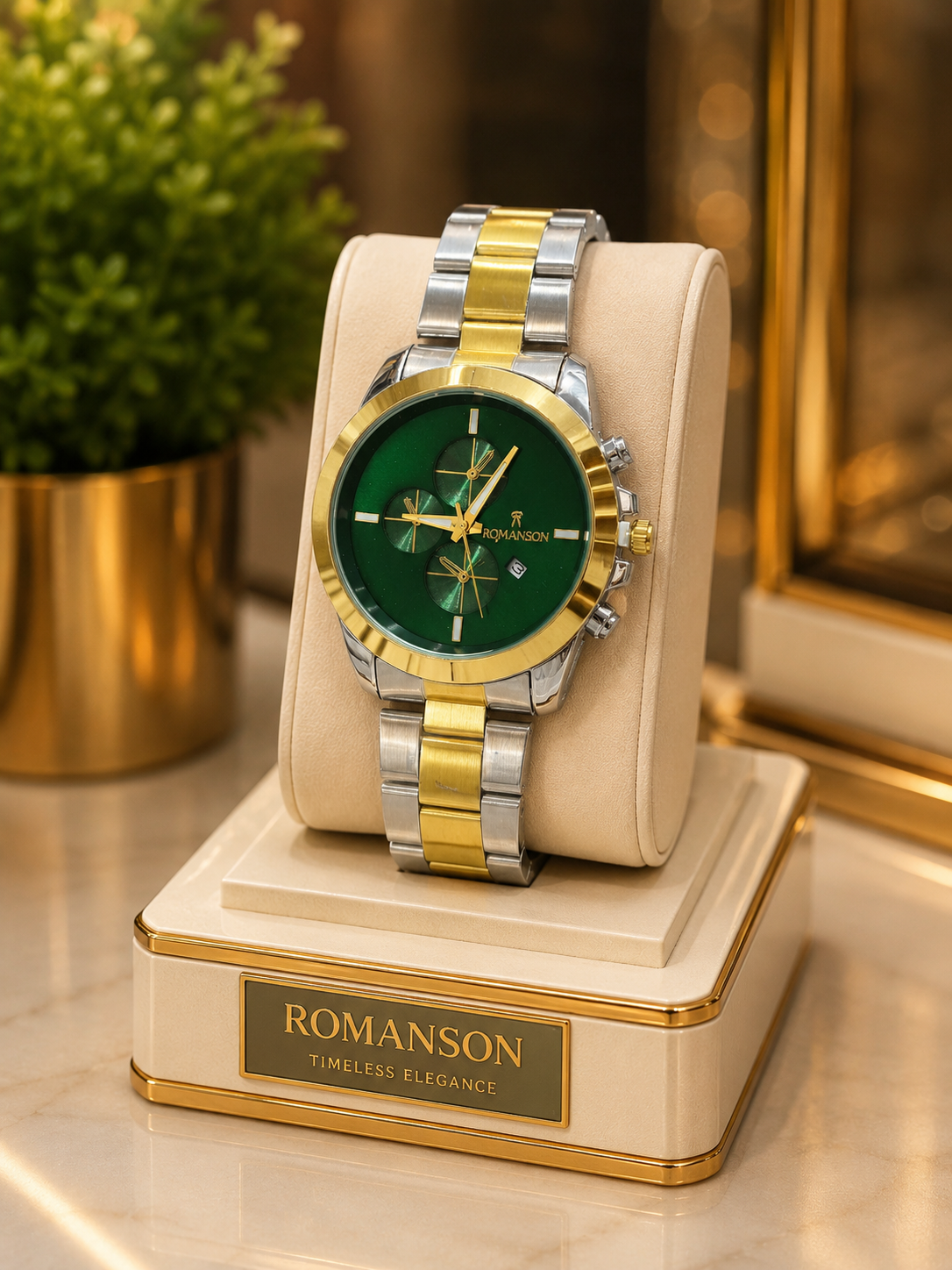 ساعت مچی مردانه رومانسون ROMANSON طرح سه موتور بند استیل