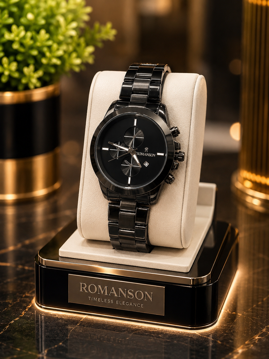 ساعت مچی مردانه رومانسون ROMANSON طرح سه موتور بند استیل