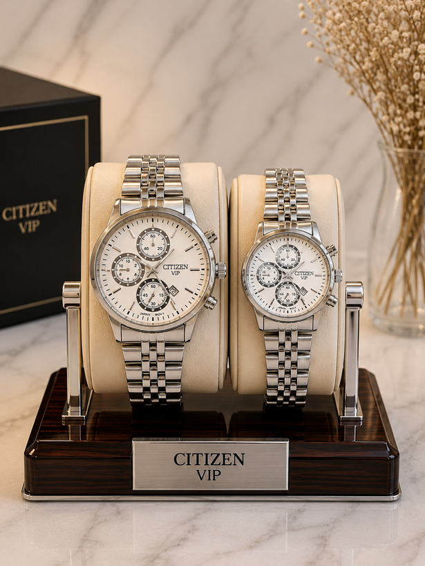 ساعت مچی ست زنانه و مردانه CITIZEN VIP بند استیل