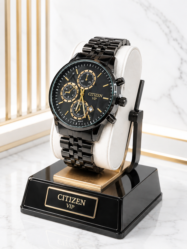 ساعت مچی مردانه CITIZEN VIP بند استیل طرح کرنوگراف