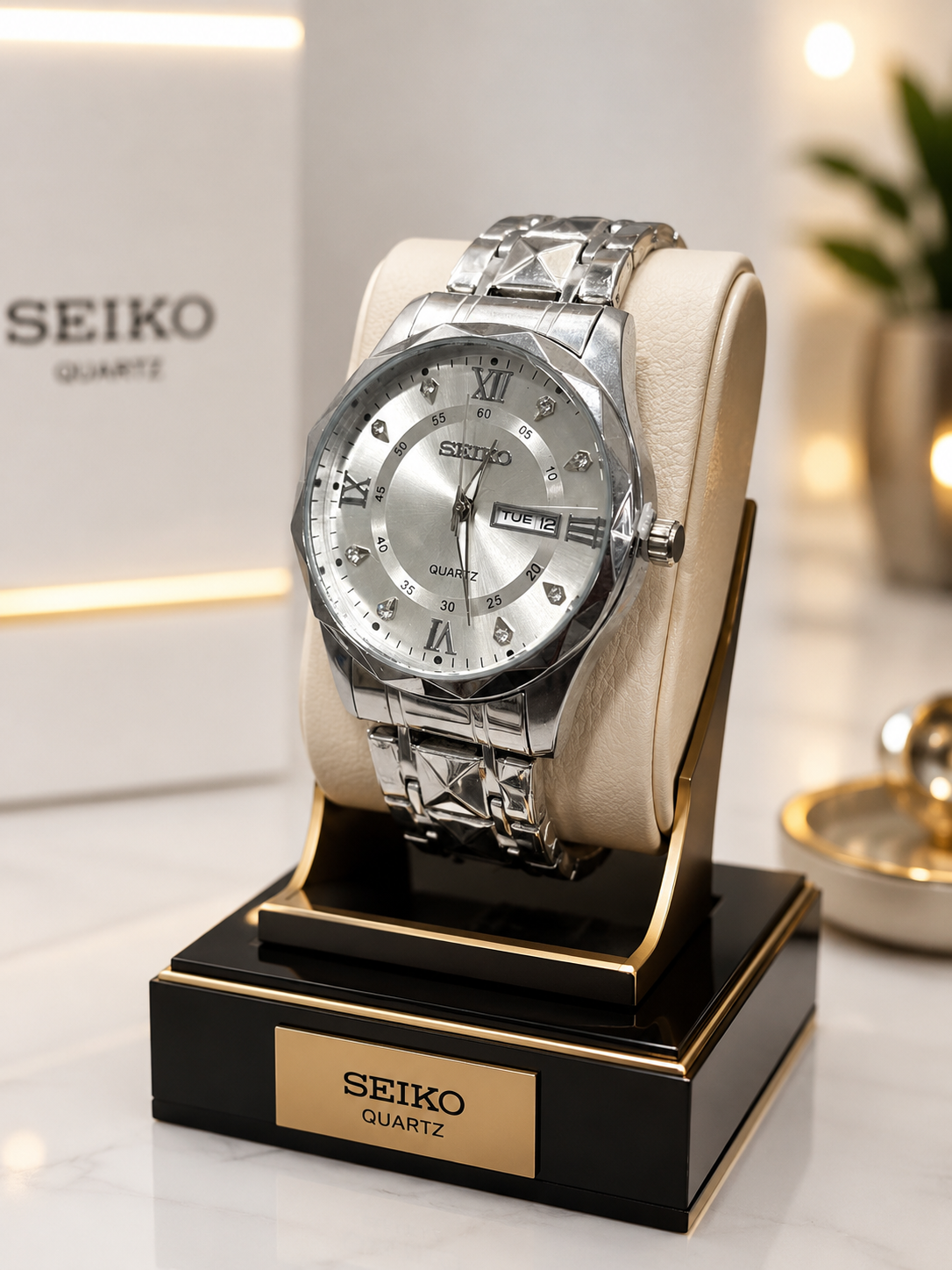 ساعت مچی مردانه سیکو SEIKO الماسی بند استیل