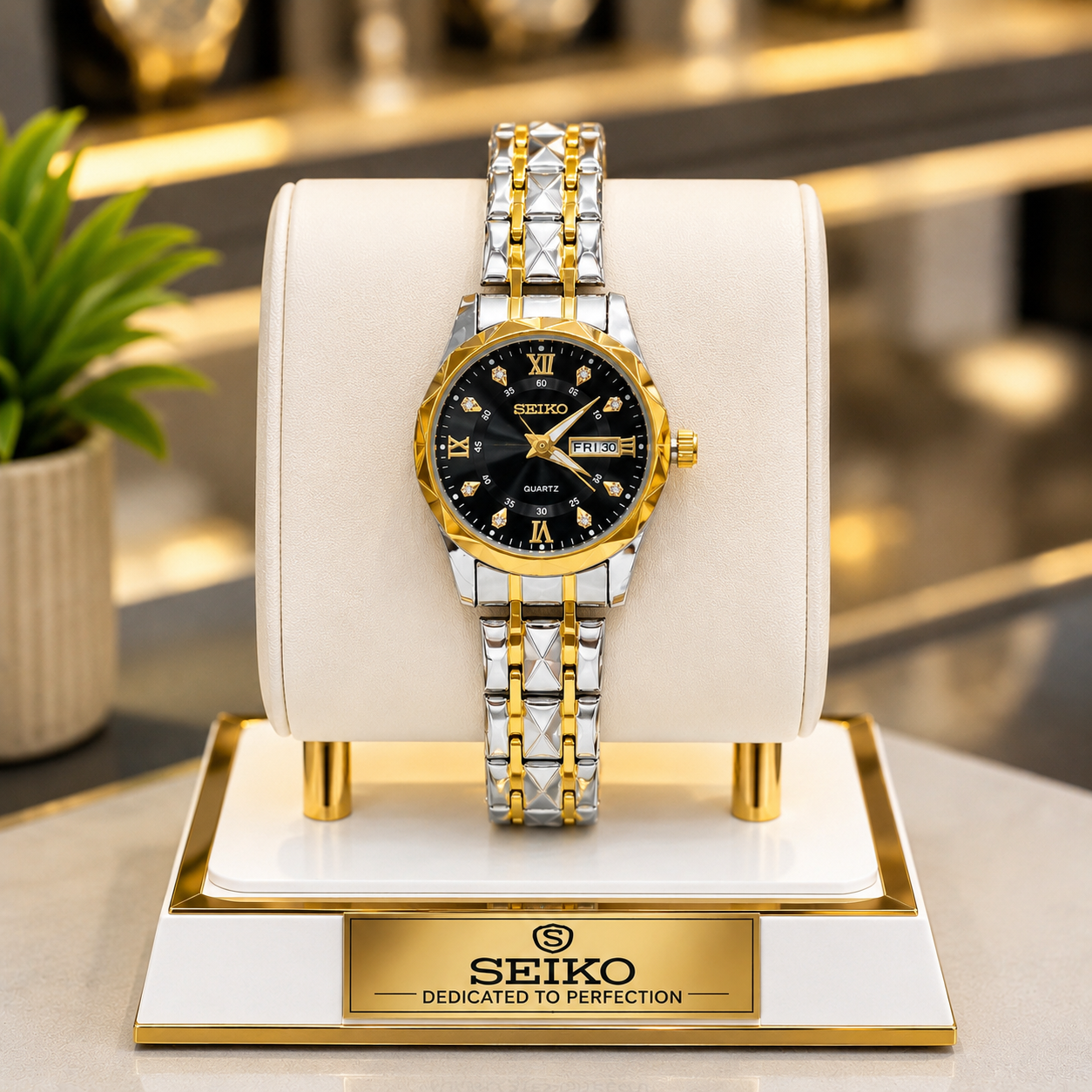 ساعت مچی زنانه سیکو SEIKO الماسی بند استیل