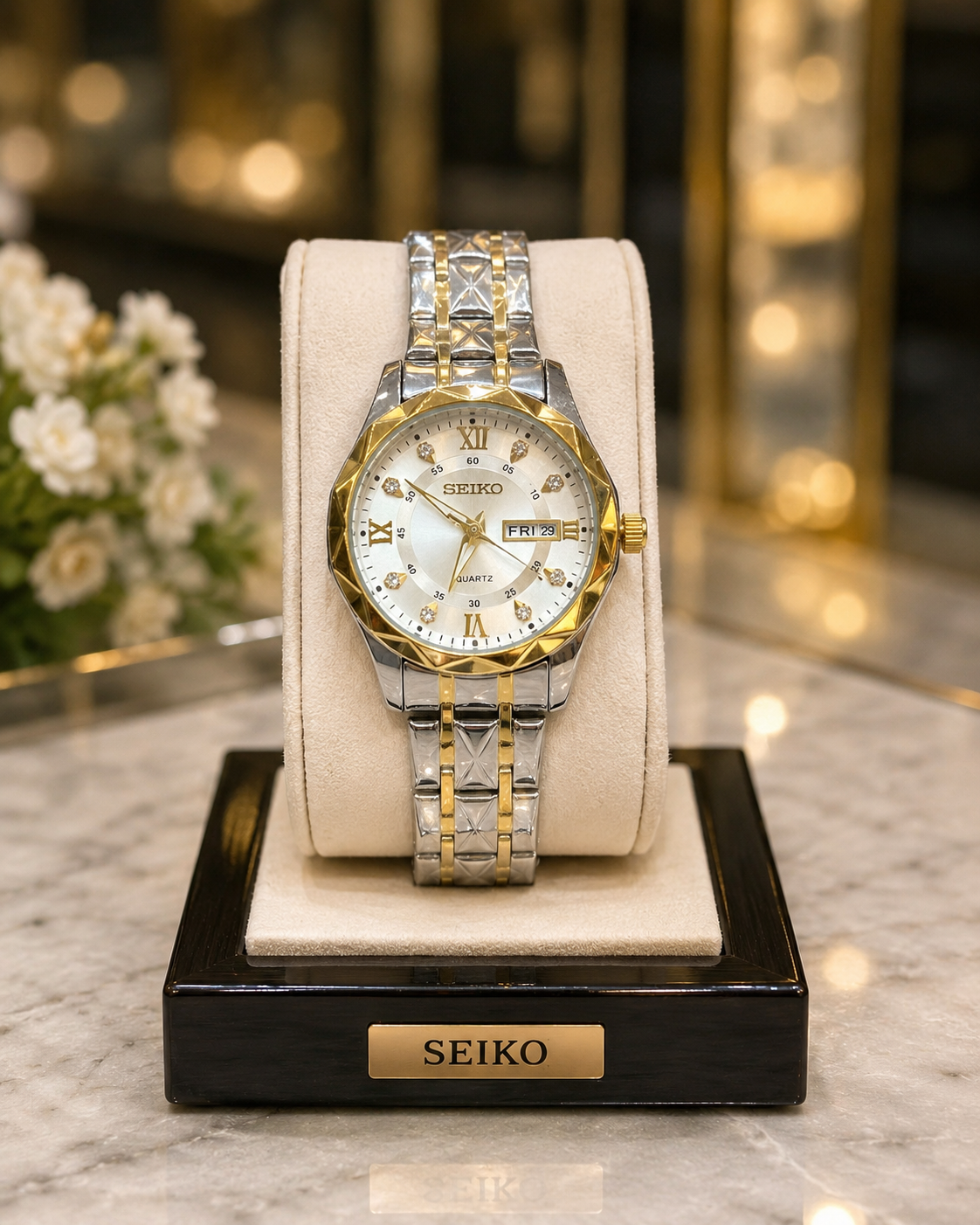 ساعت مچی زنانه سیکو SEIKO الماسی بند استیل