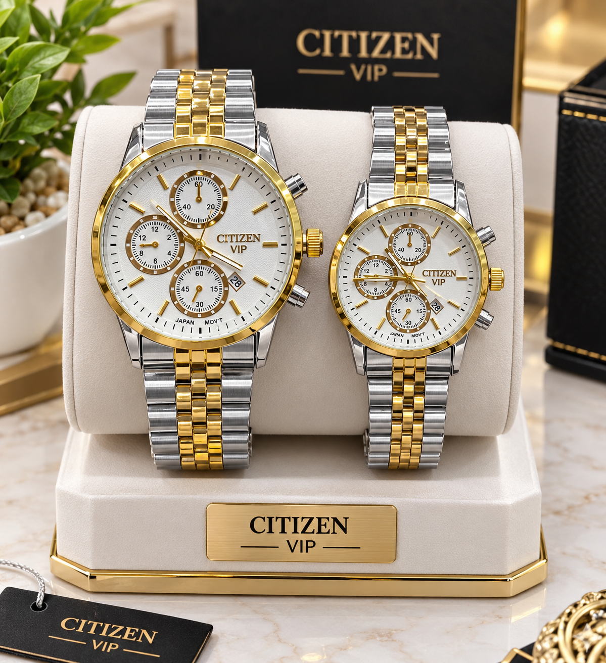 ساعت مچی ست زنانه و مردانه CITIZEN VIP بند استیل
