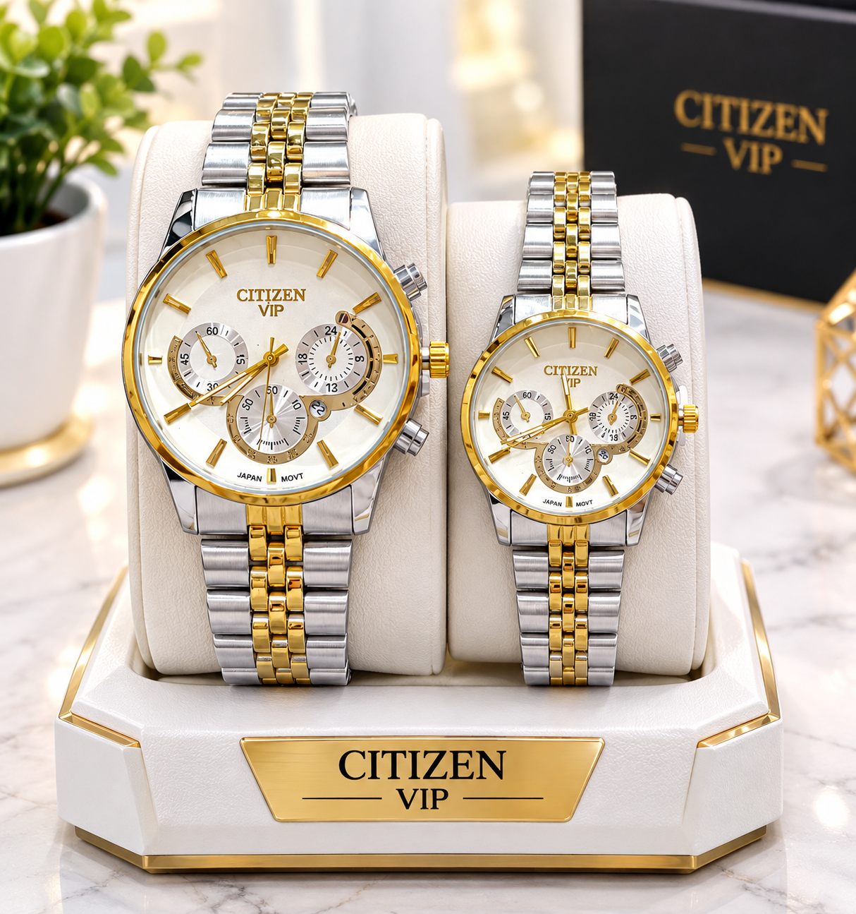 ساعت مچی ست زنانه و مردانه CITIZEN VIP بند استیل