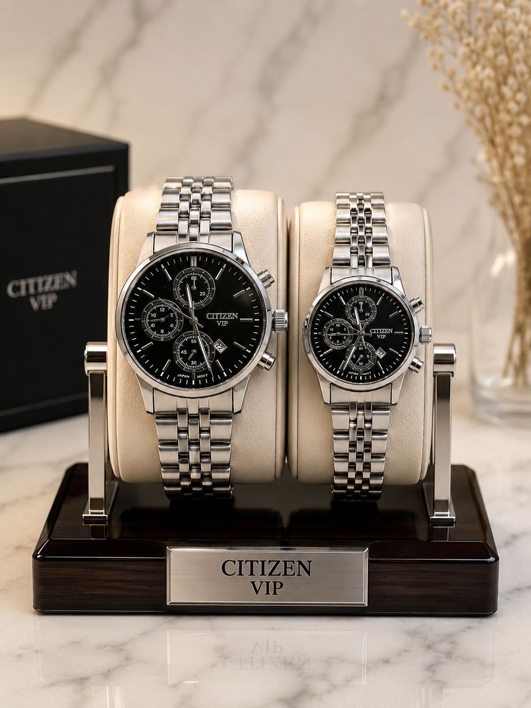 ساعت مچی ست زنانه و مردانه CITIZEN VIP بند استیل