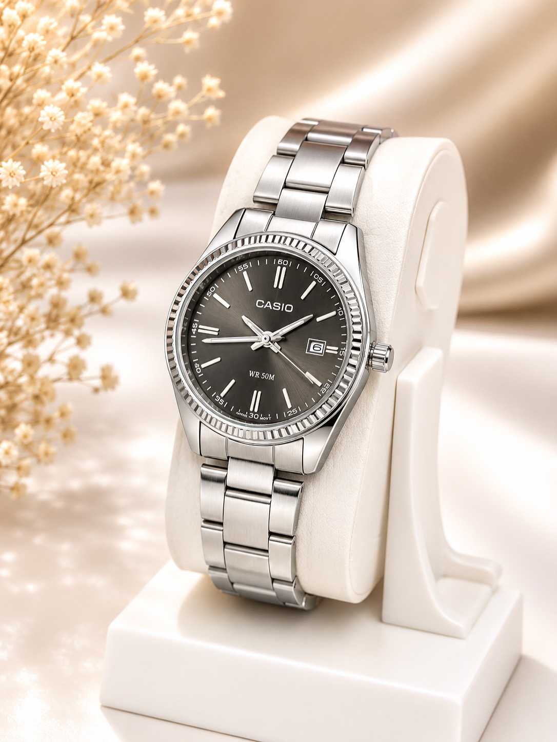 ساعت مچی کاسیو زنانه مدل CASIO-LTP-1302D-1A1 بند استیل کلاسیک